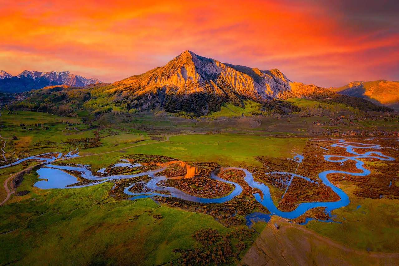 Crested Butte real estate - Slate River at sunset