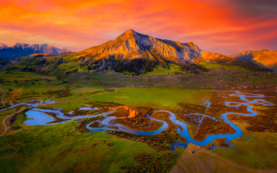 Mt. Crested Butte Slate River Aerial View